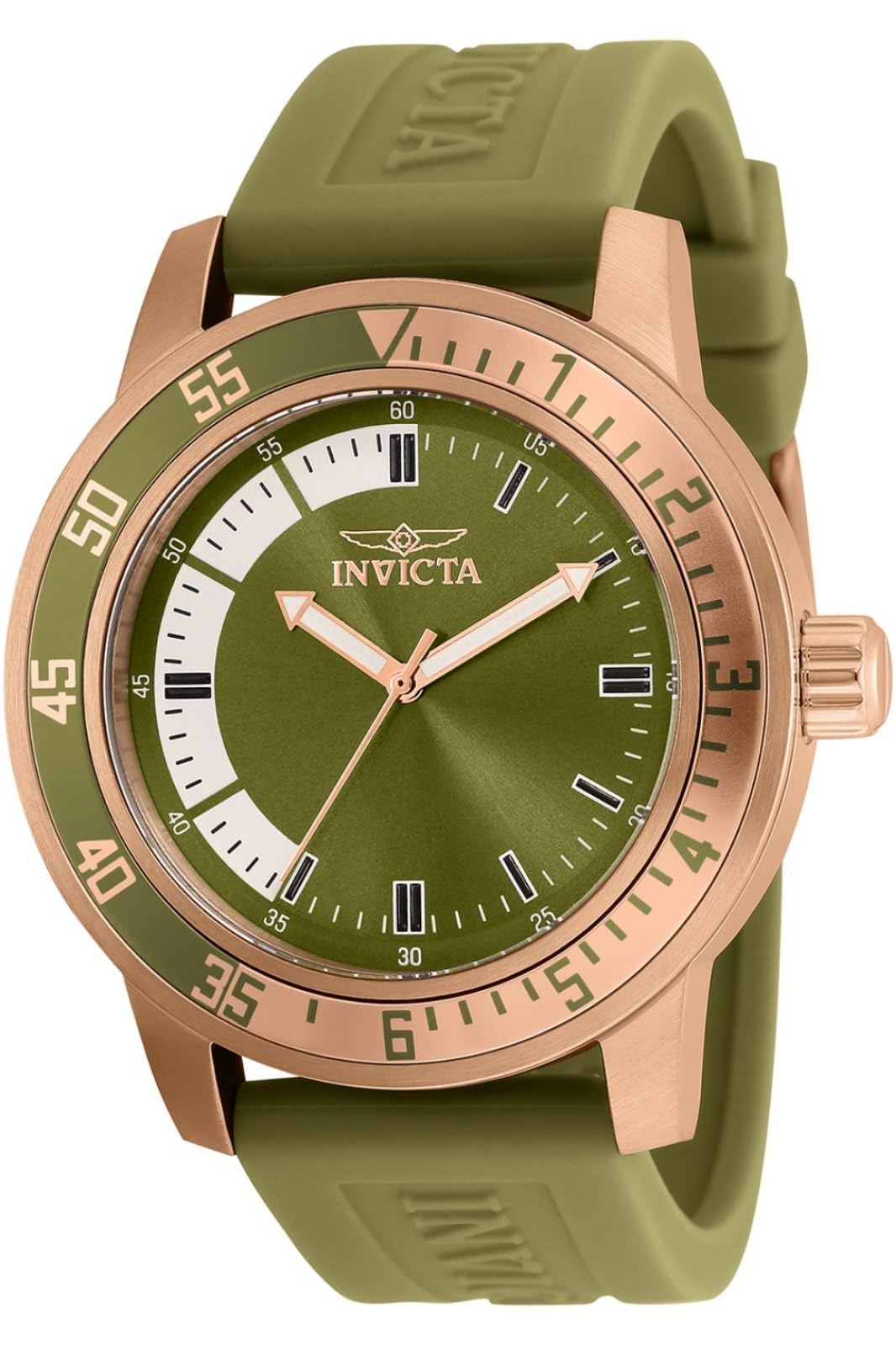 Invicta Men's Specialty 45mm Silicone Quartz Watch, Dark Green (Model: 35685)
