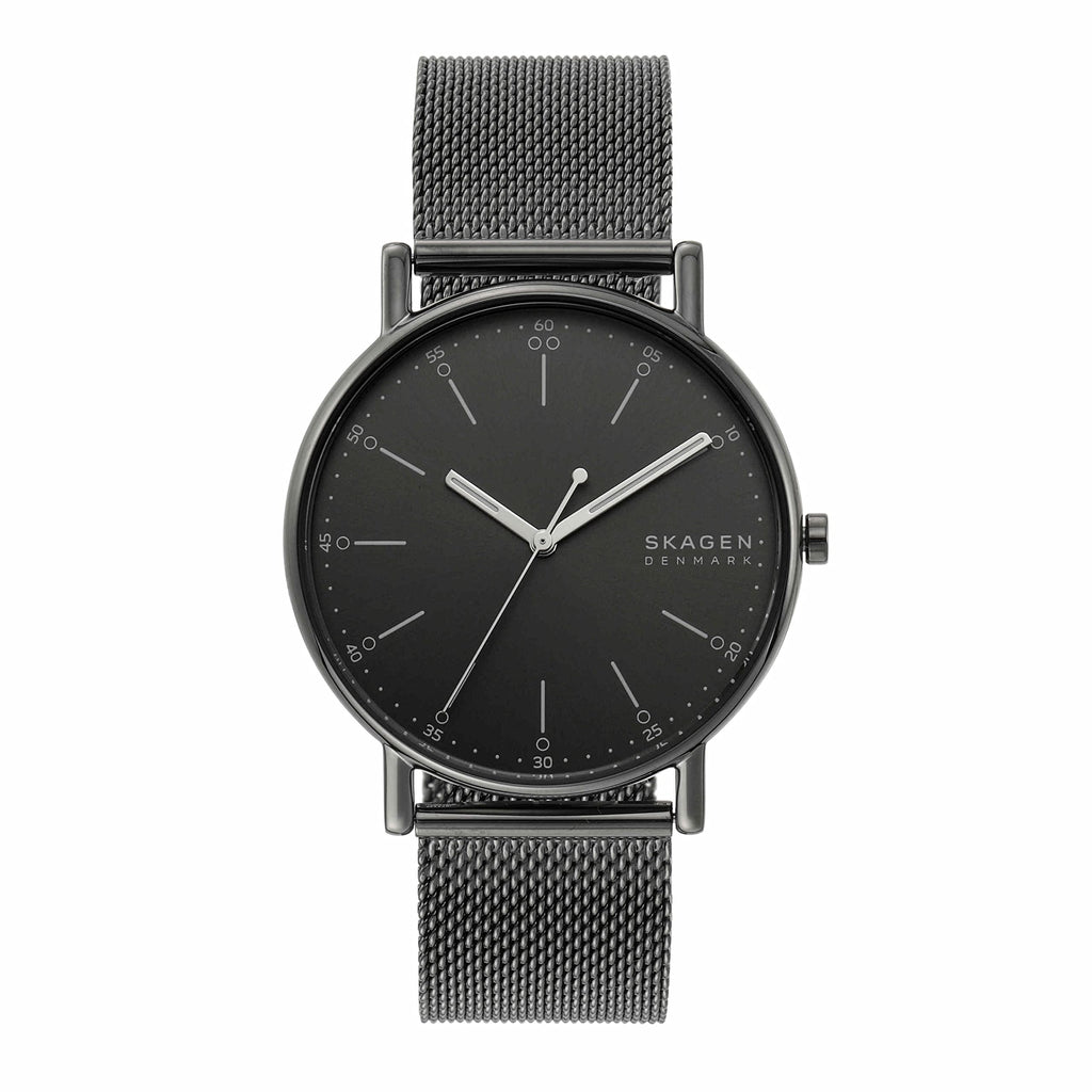Skagen Men's Signatur Three-Hand Gray Stainless Steel Mesh Band Watch (Model: SKW6577)