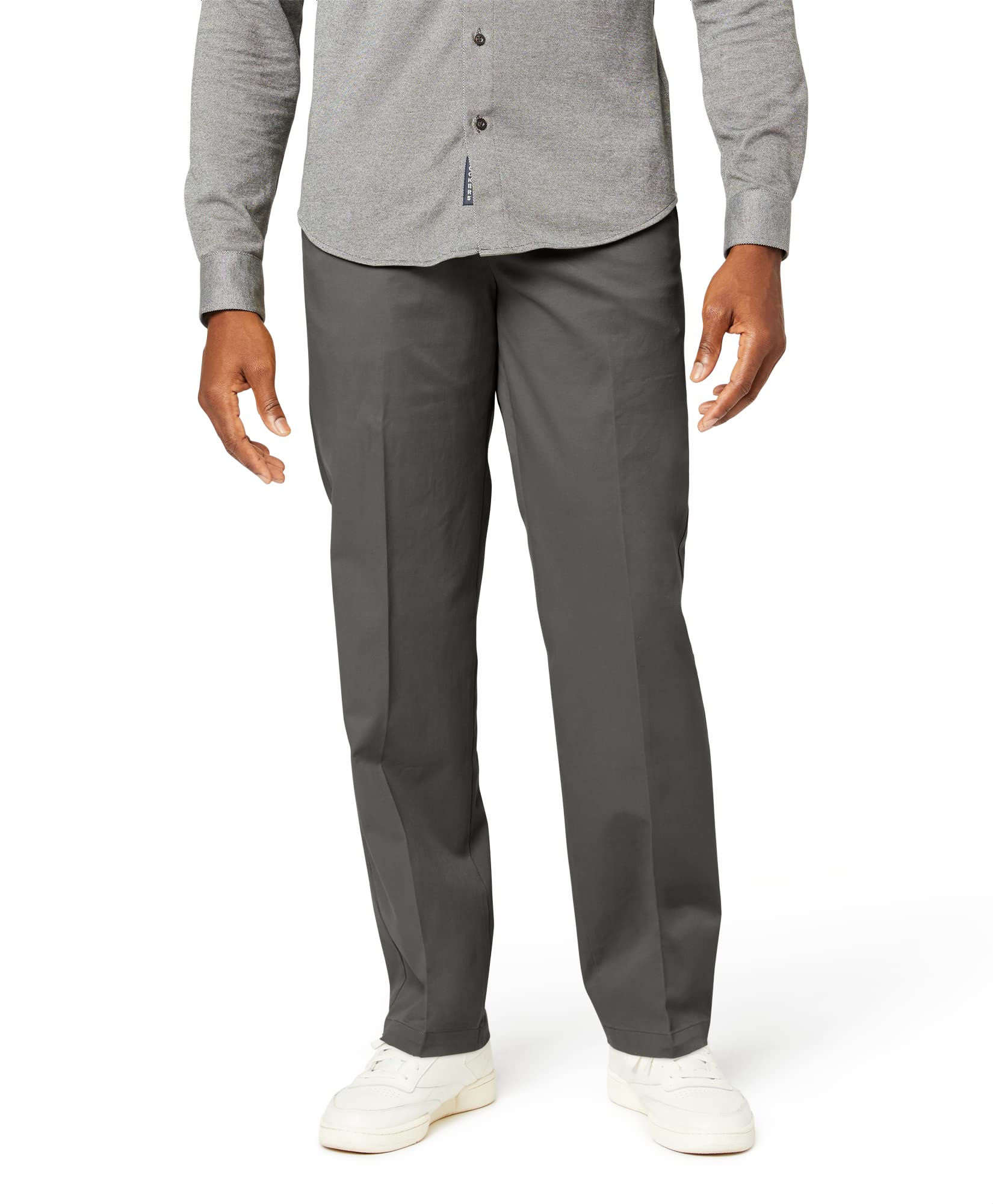 Dockers Men's Classic Fit Workday Khaki Smart 360 Flex Pants (Standard and Big & Tall), Storm Grey, 36W x 30L