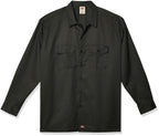 Dickies Mens Long Sleeve Work Shirt, Olive green, X-Large