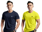 Noble Monk MenS Regular Fit T-Shirt (T573-Nb-La Navy Blue_Limeade_New