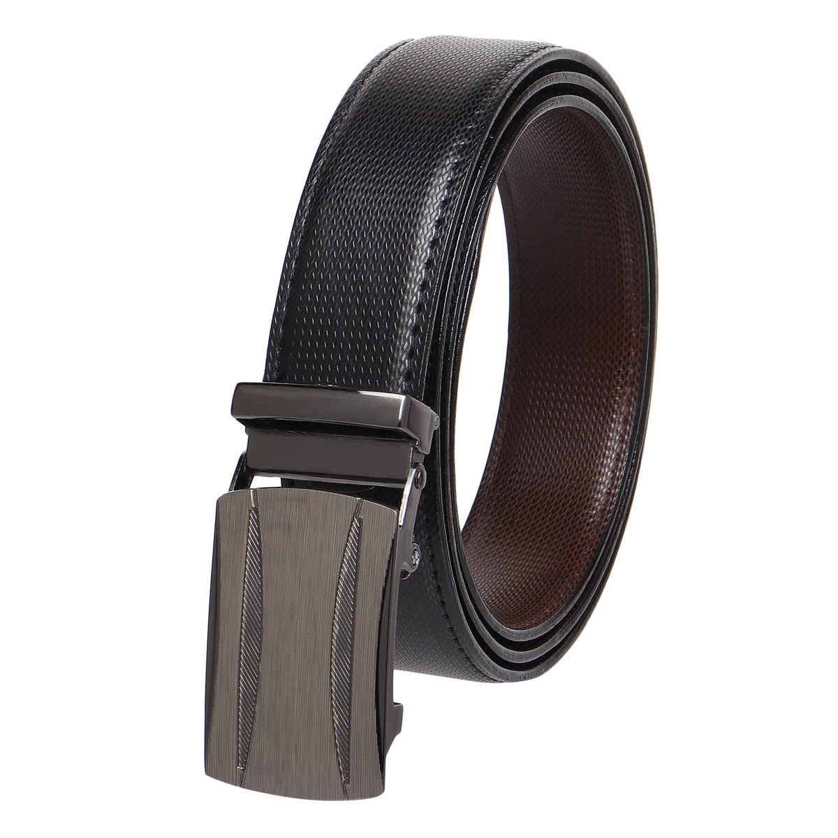 Sunshopping MenS Formal & Causal Artificial Leather Reversible Black & Brown AutoLock Buckle Belt (Htp9) (32, Black) 32