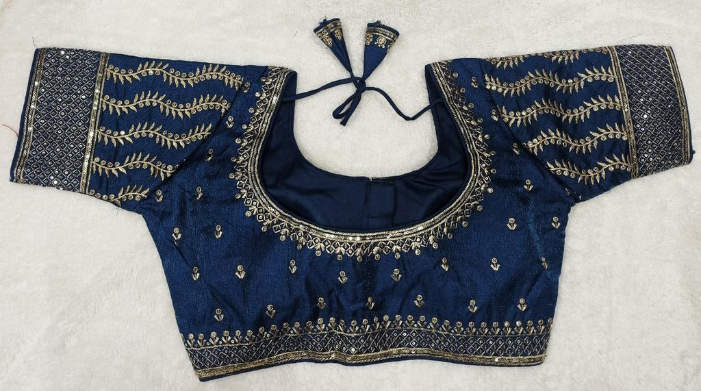 Pujia Mills WomenS Indian Ethnic Wear Designer Golden Zari Embroidery With Sequence Diamond Work Round Neck Half Sleeve Readyma