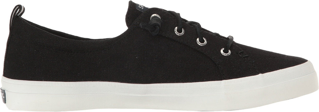 Sperry Womens Crest Vibe Linen Sneaker, Black, 9