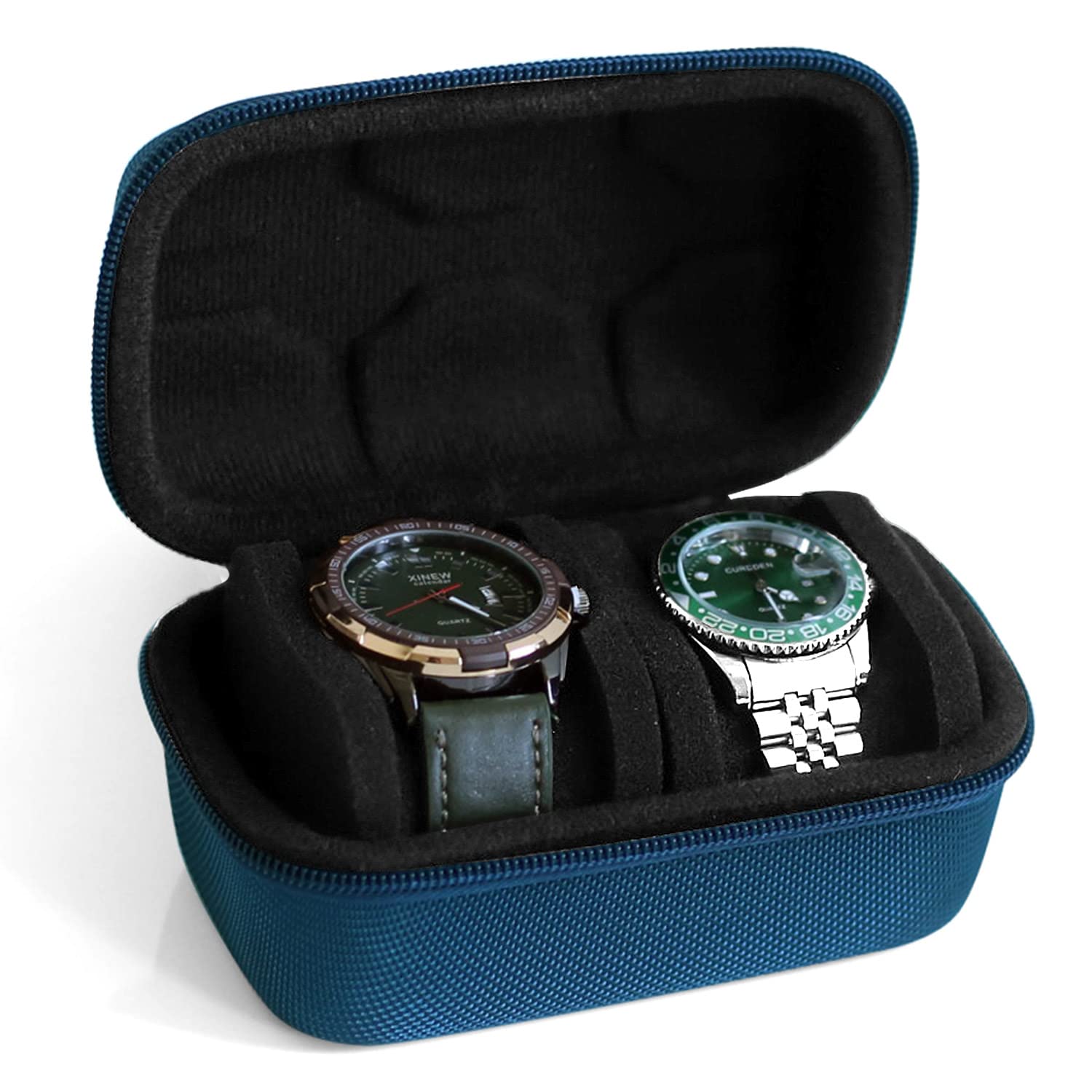 Besforu watch box organizer for men or Women 2 watch travel case Portable Storage watch display holder for Wristwatches and Smar