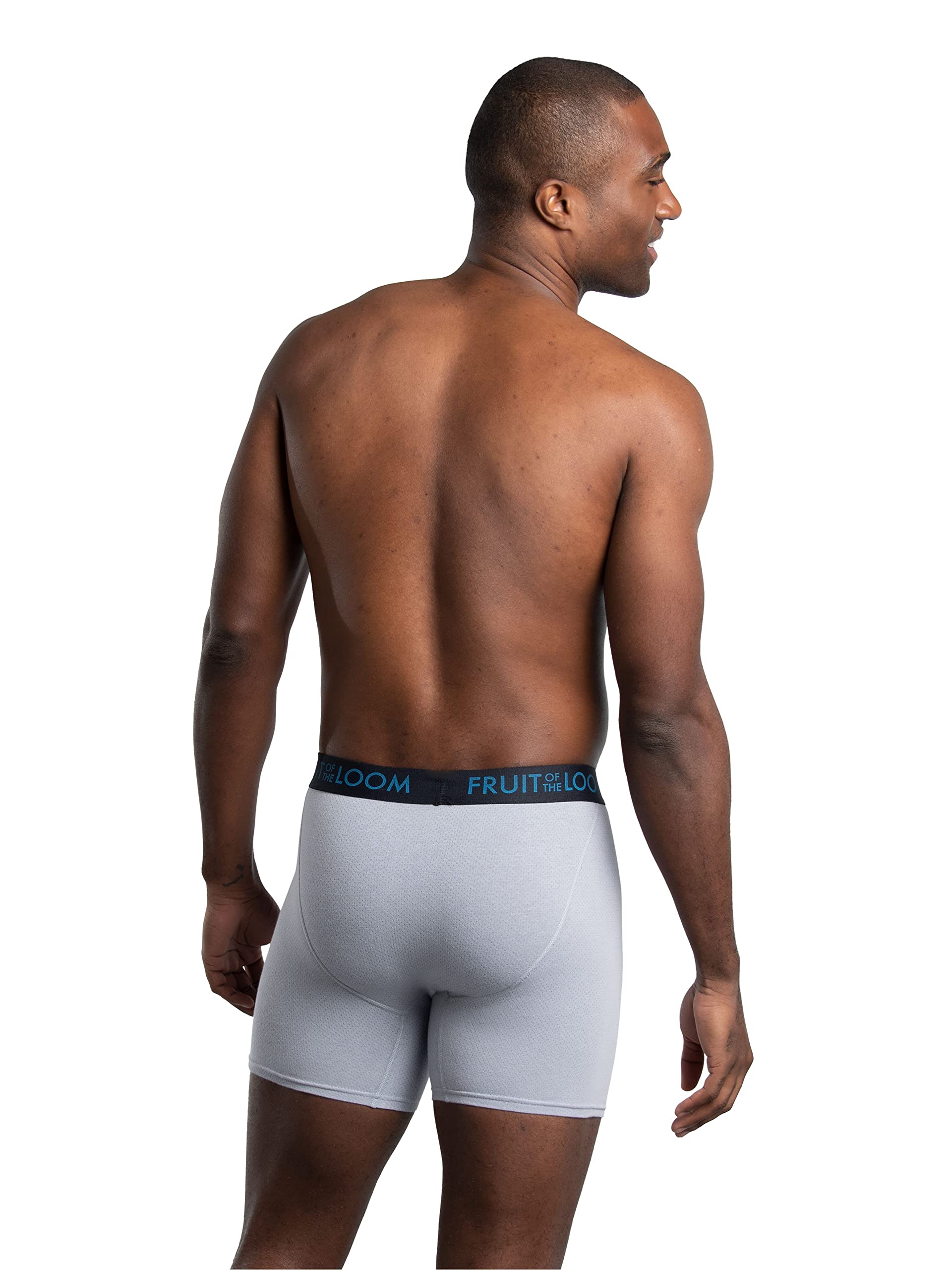 Fruit Of The Loom Mens Breathable Briefs, Moisture Wicking Underwear, Assorted Color Multipacks Boxer, Cotton Mesh - Black/Grey,