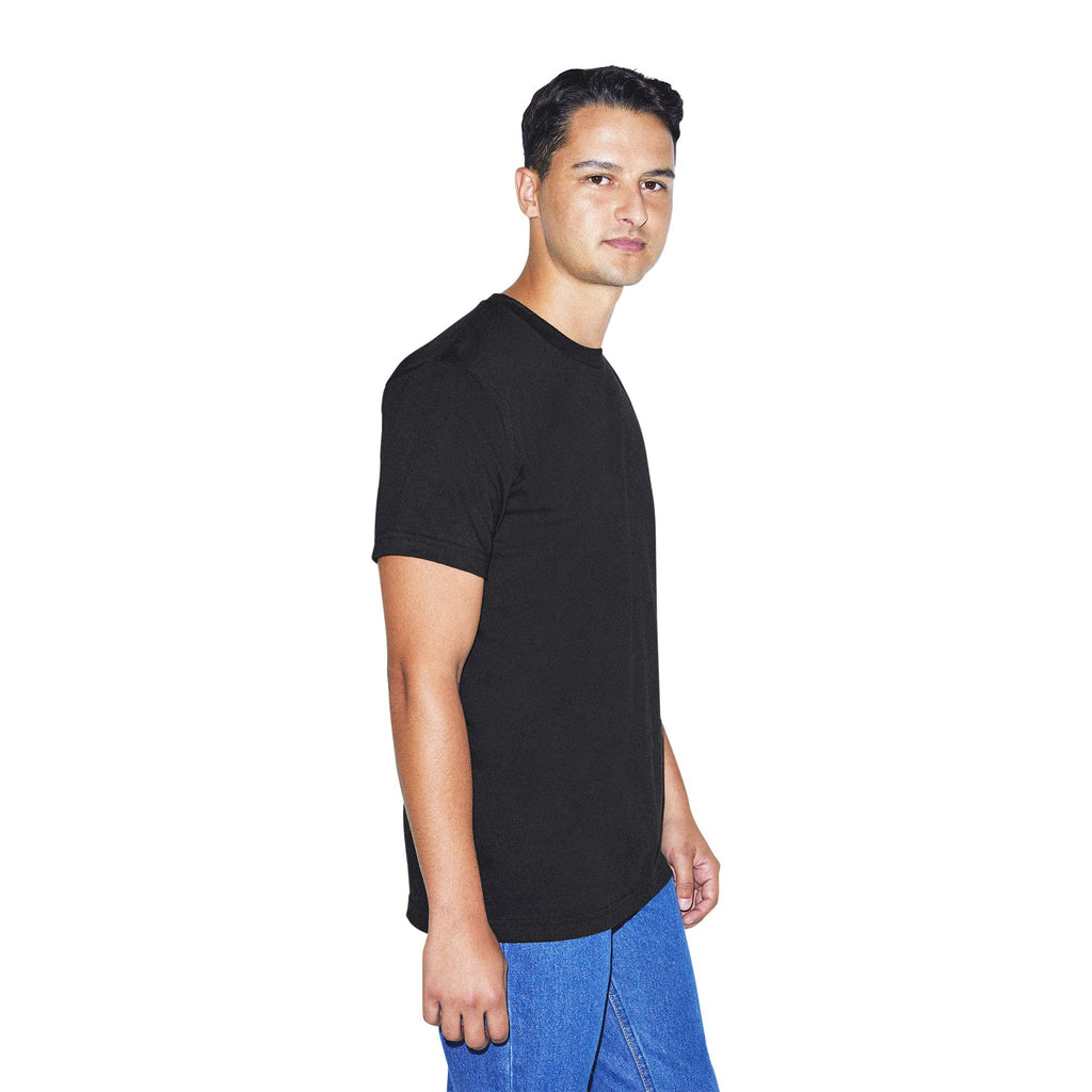 American Apparel mens Organic Fine Jersey Crewneck Short Sleeve T-shirt T Shirt, Black, Medium US