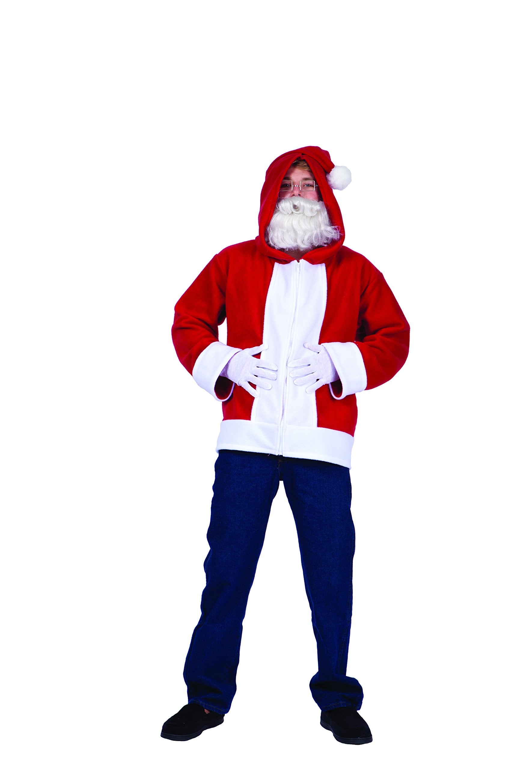 RG Costumes Men's Santa Claus Hoodie, Red/White, Small