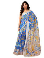 Satrani WomenS Linen Zari Border Printed Ready To Wear One Minute Pre Pleated Readymade Saree With Unstitched Blouse Piece (33R