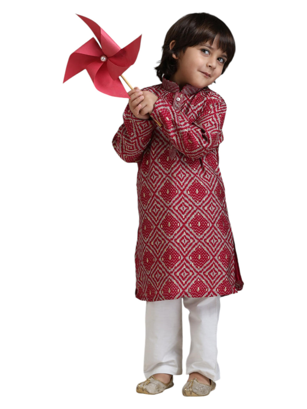 Manyavar Boys Viscose Blend Printed Kurta Churidar Set (2pcs)(6-8 years)