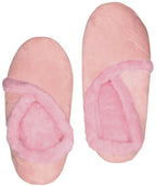 Living Healthy Products LSFL-002-78 Medium 7-8 Womens Synthetic Fur Lined Suede Slippers in Pink