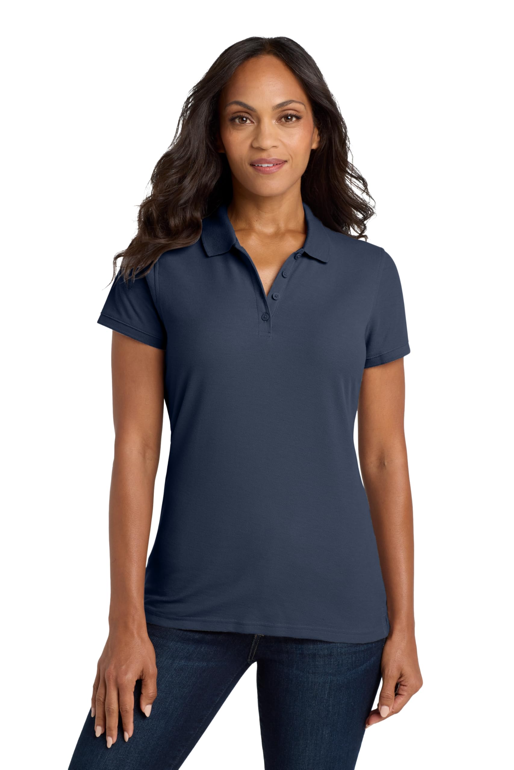 Port Authority Ladies core classic Pique Polo L100 River Blue Navy XS