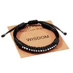 Btysun Gifts for Men Wisdom Morse Code Bracelets for Men Encouragement Leather Birthday Gifts for Friend Male Christmas Gifts fo