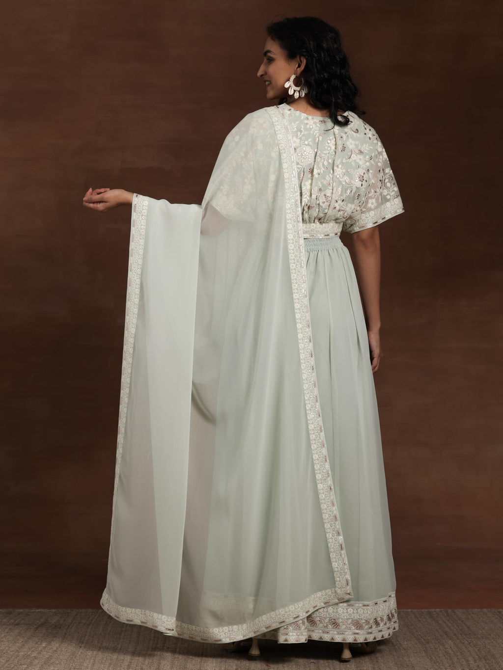 Libas Women'S Poly Georgette Co-Ords (27586A_Green