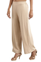 Aurelia Gold Poly Blend Solid Palazzo For Women