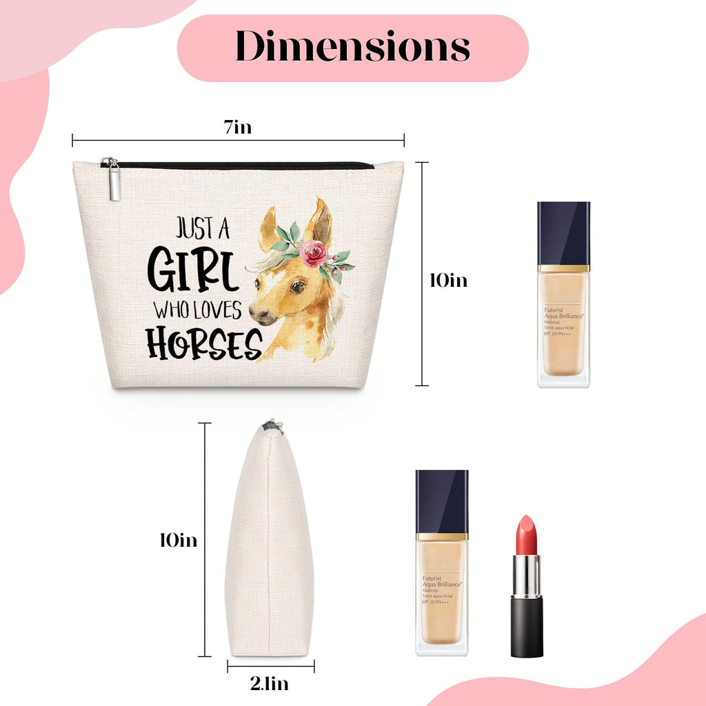 GevGuxLuo Horses Gifts for Horse Lovers, Birthday Gift for Best Friend Sister, Horse Accessories, Animal Lovers Makeup Bag Zippe