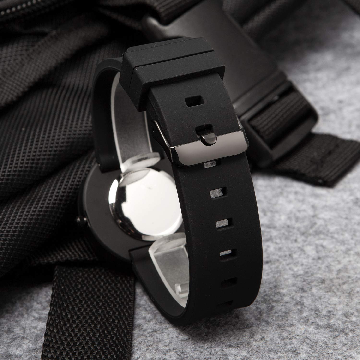 NUOVO Men Watch Big face Rose Gold Men's Watch Black Leather Watch for Men Genuine Leather Band Analog Time Display Mens Watch (