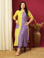 ANNI DESIGNER Women s Kurta with Trousers, multi-coloured, L