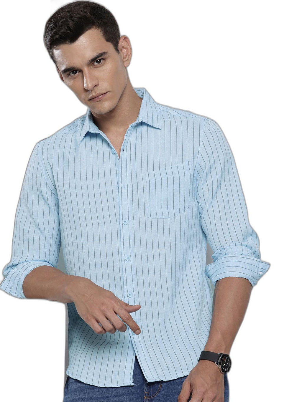 The Indian Garage Co Mens Striped Slim Fit Shirt