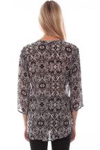 MANDARIN COLLAR BLOUSE NATURAL CREPE