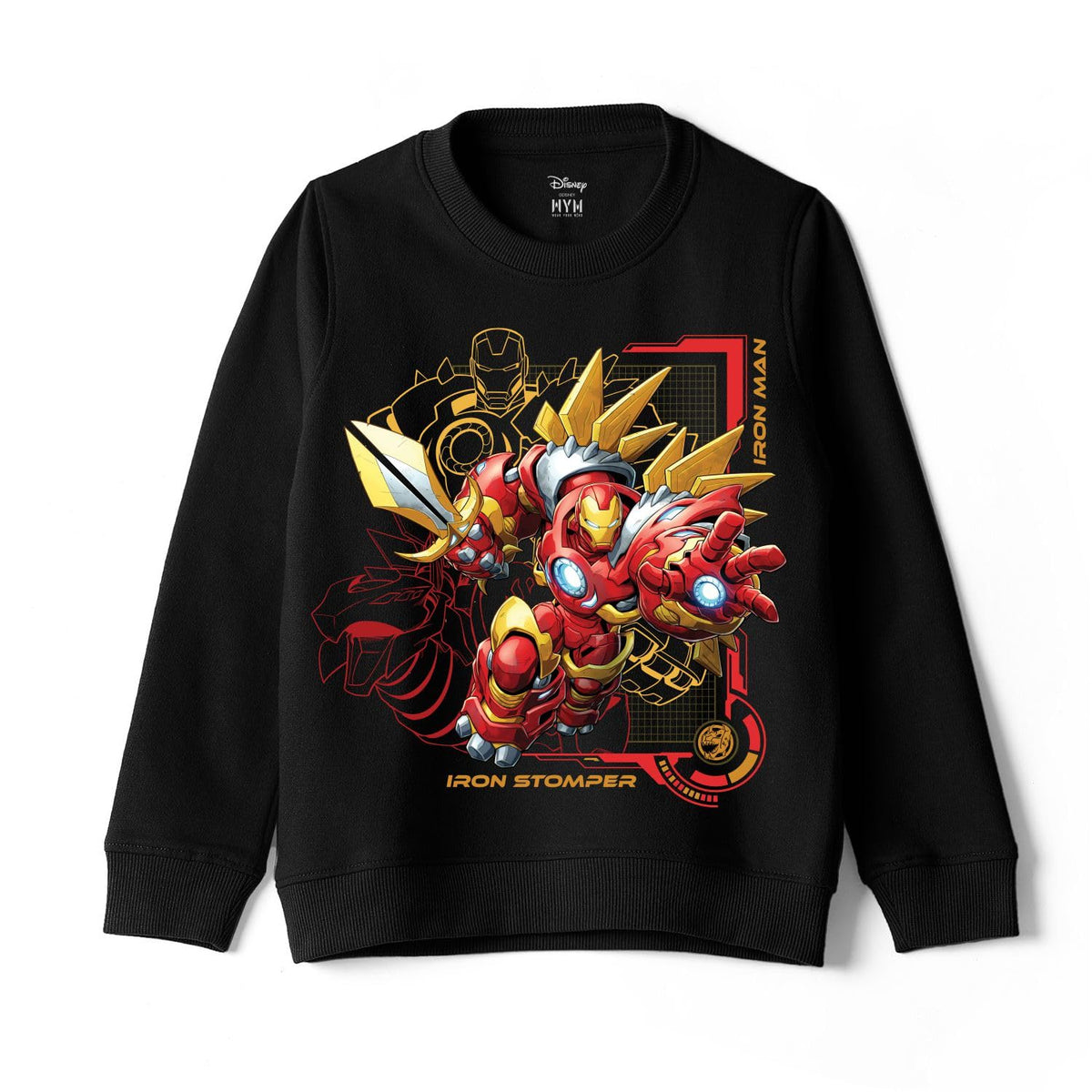 Wear Your Mind Avengers Character Print Black Round Neck Boys Sweatshirt DMARKSW656.2_1617Y 16-17