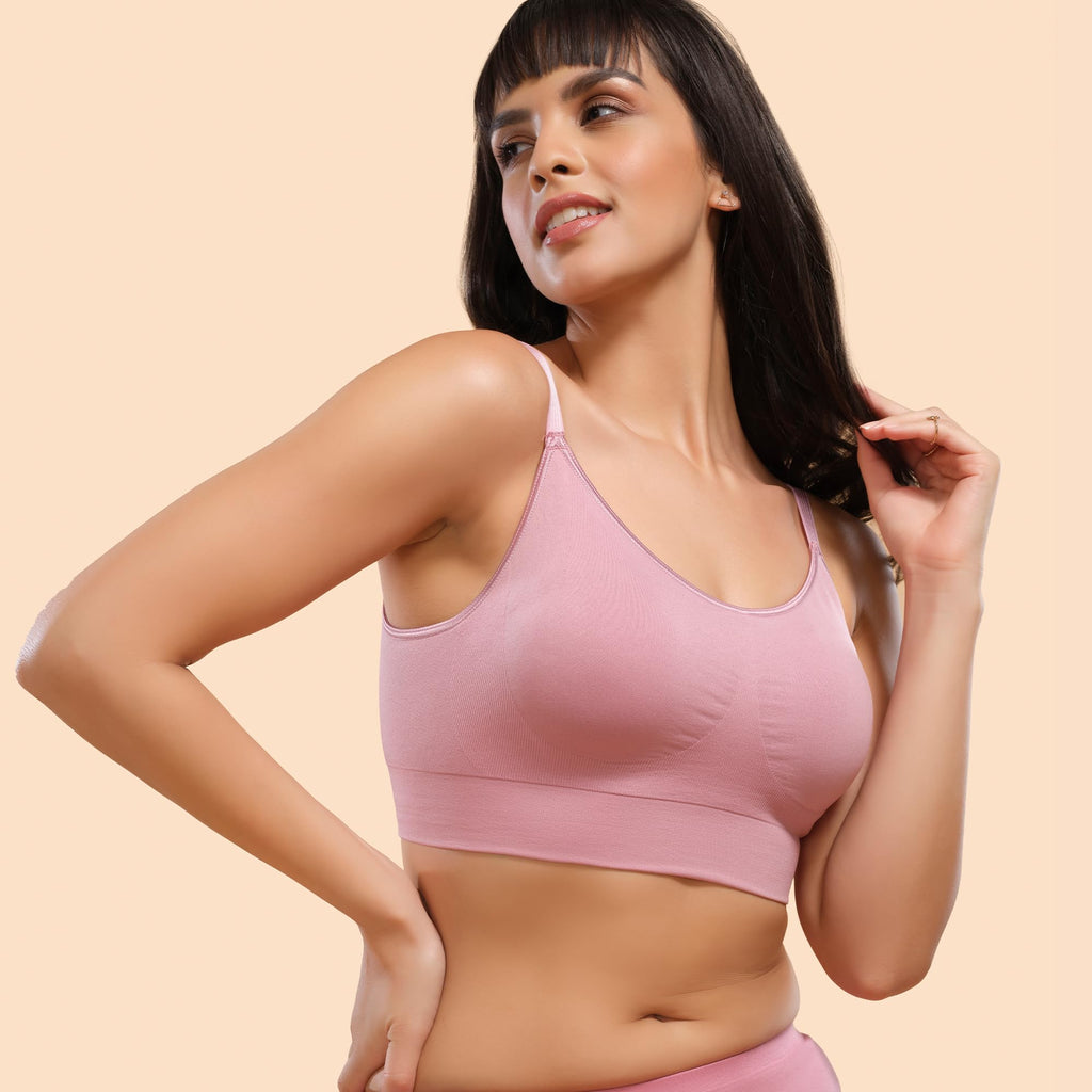 Enamor Womens F037 Nylon Blend Ultimate Comfort Smoothening No Pinch T-Shirt Bra - Padded Non Wired Full Coverage(F037-Orchid S