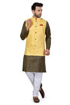 Be Active MenS Solid Linen Blend Kurta Pyjama 3 Piece Set || Men Kurta Pajama With Modi Jacket || Kurta Pajama Nehru Jacket For