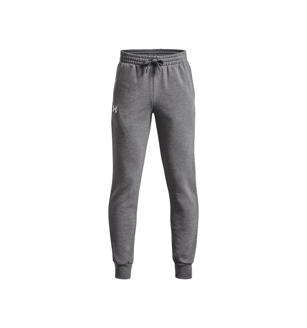 Under Armour Boys Rival Fleece Joggers, (025) Castlerock Light Heather / / White, X-Small