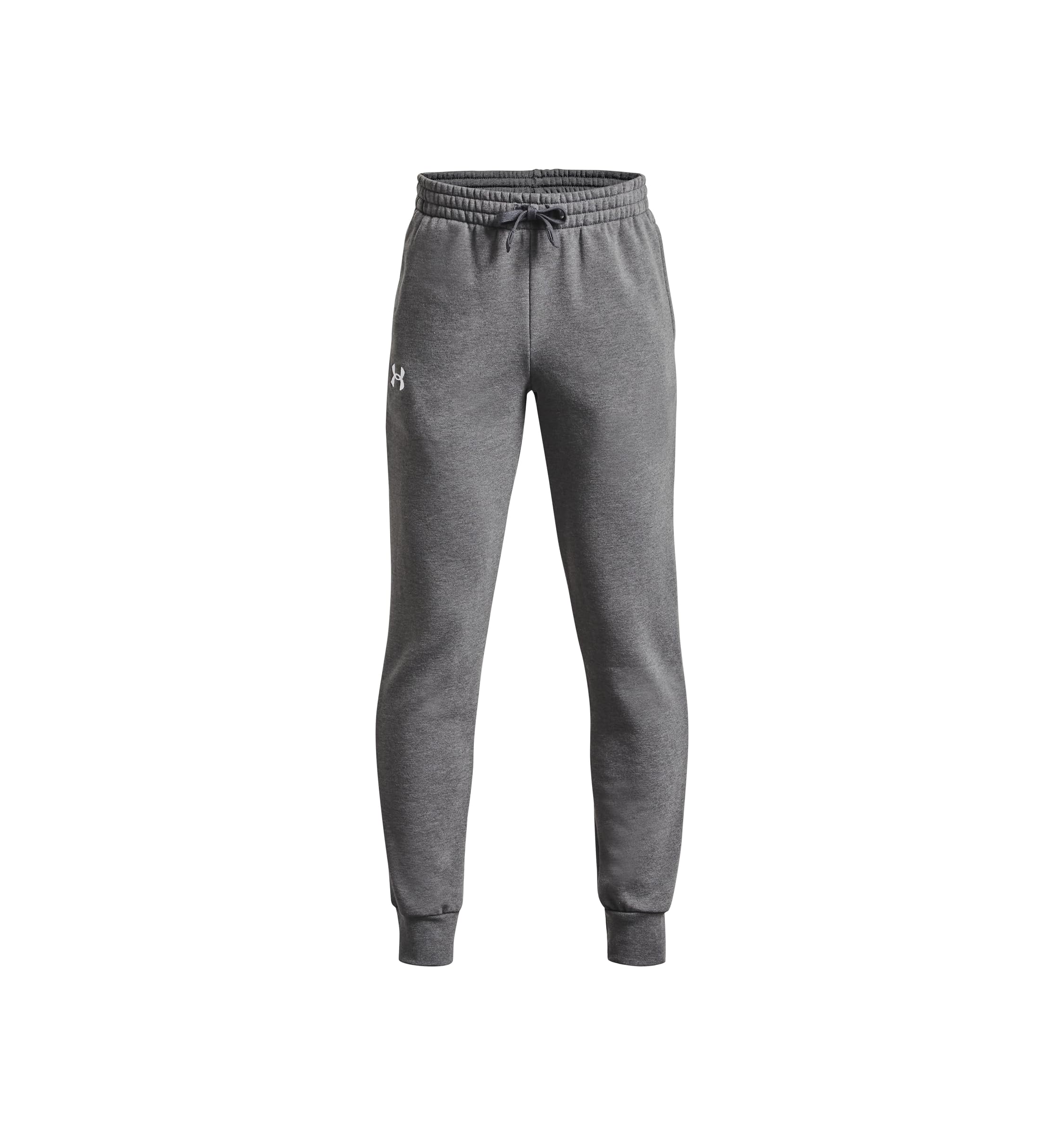 Under Armour Boys Rival Fleece Joggers, (025) Castlerock Light Heather / / White, X-Small
