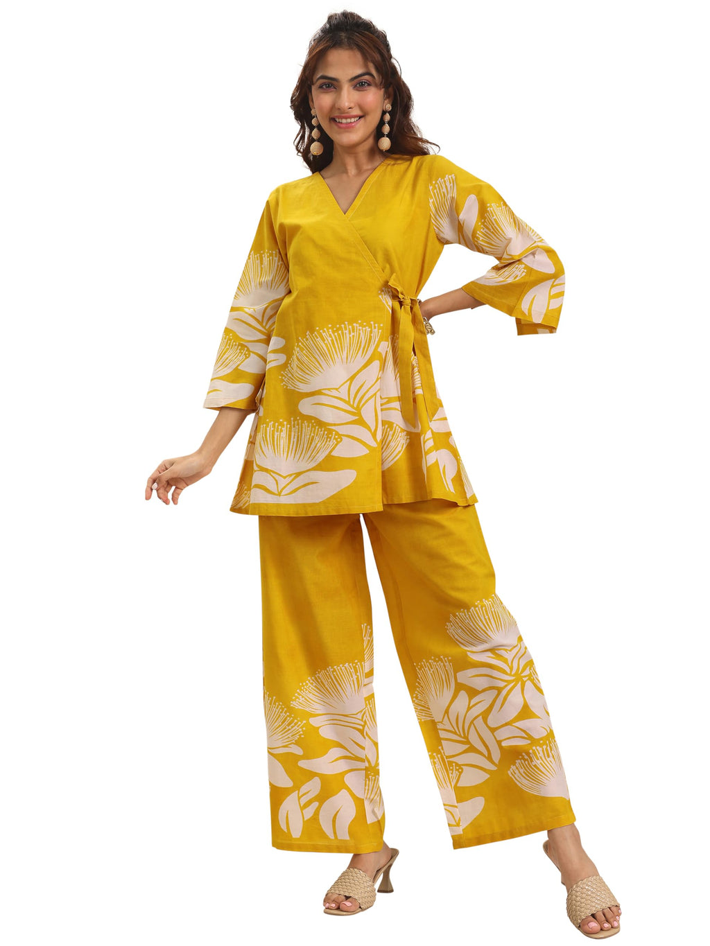 Libas WomenS Cotton Co-Ords (400633H_Yellow