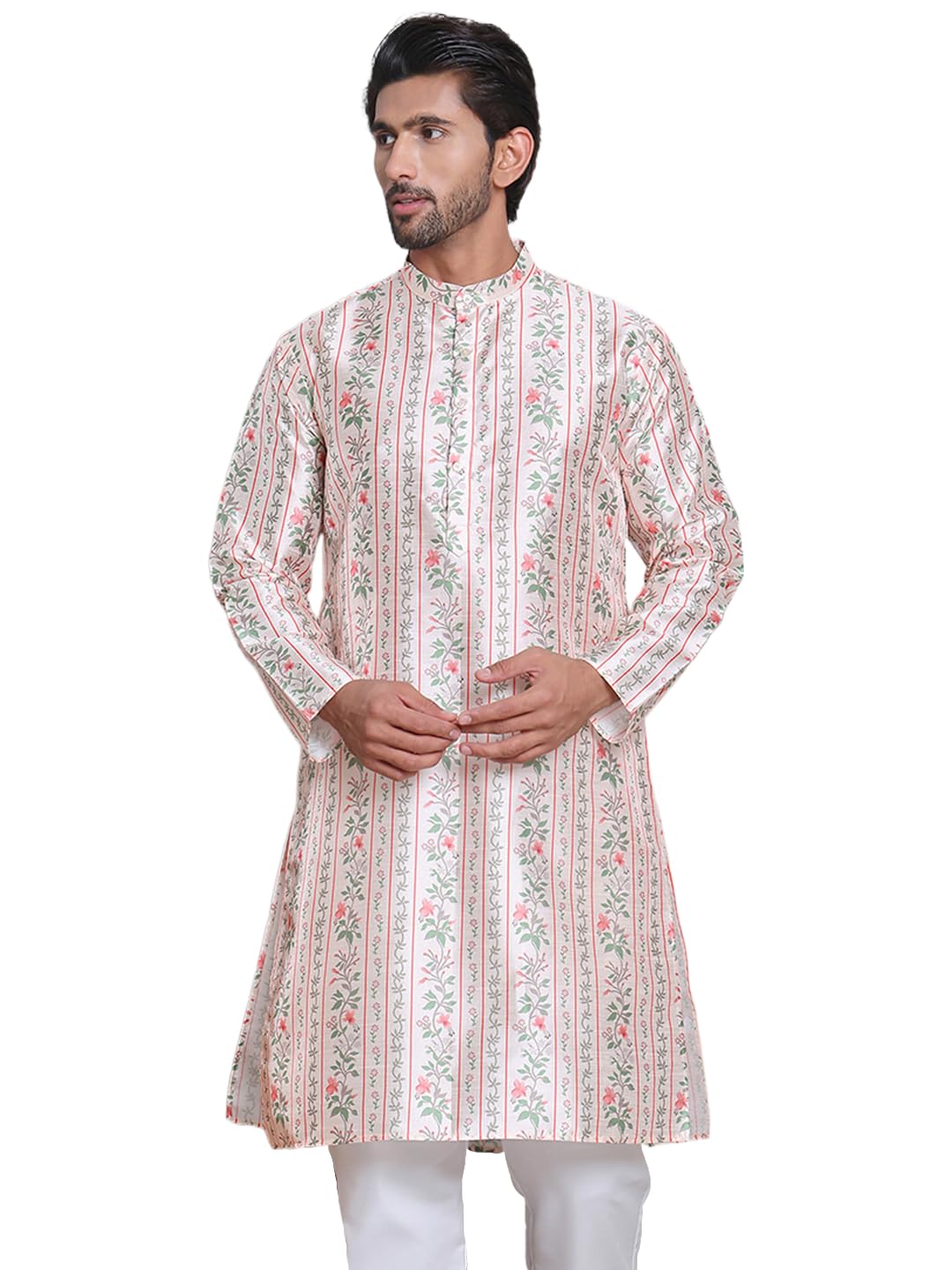 Jompers Mens Digital Printed Straight Kurta