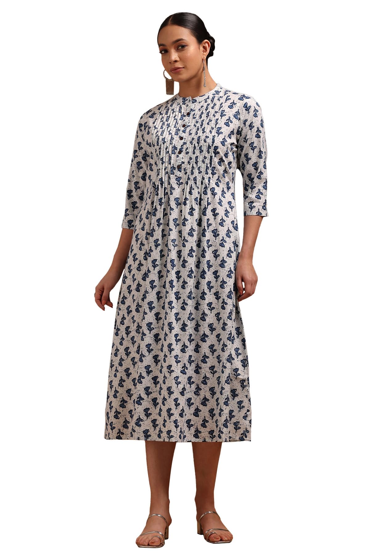 Soch Women Cotton Floral Print Dress with Thread Work