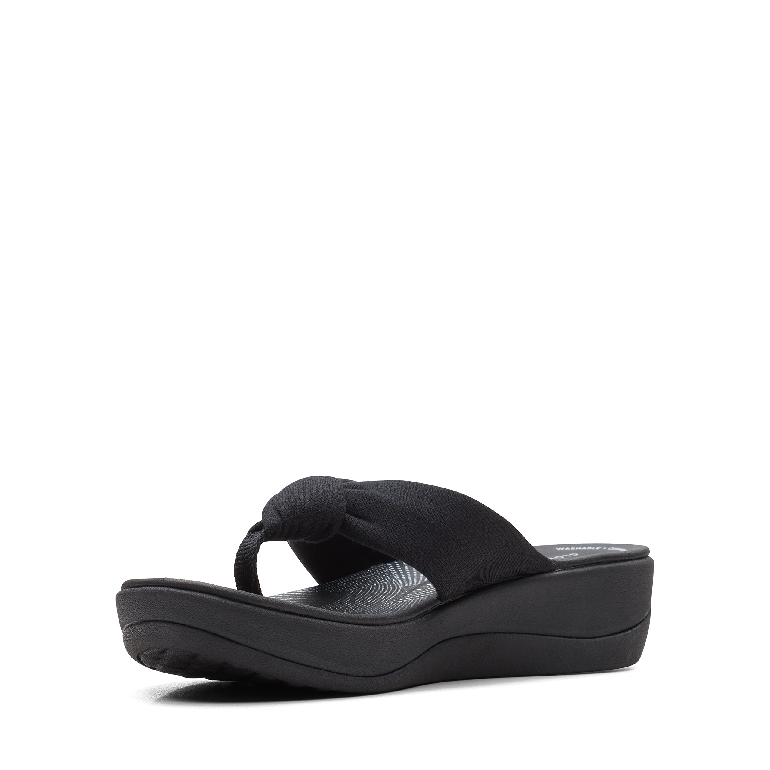 Clarks Women's Casual Sandal, Black/Black, 8
