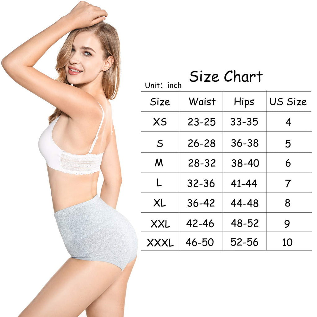 5-Pack High Waist Tummy Control Panties for Women, Cotton Underwear No Muffin Top Shapewear Brief Panties (5-Pack, Small)