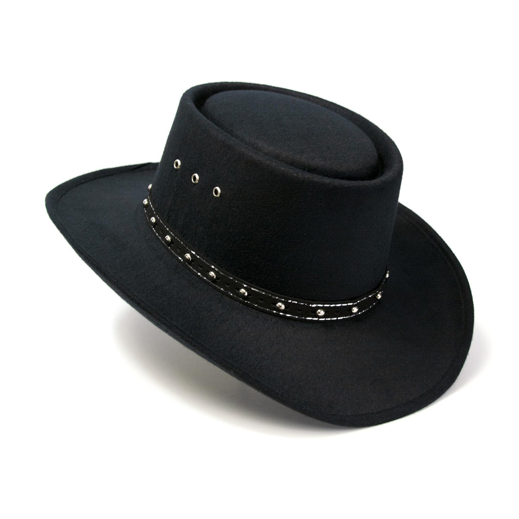 Western Express Faux Felt Gambler Cowboy Hat | Classic Cowboy & Cowgirl Hats for Kid's (US, Alpha, One Size, Black)