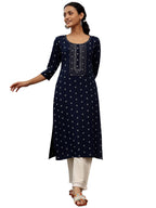 Libas Womens Woven Design Cotton Straight Kurta For Women