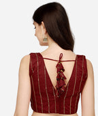 Pujia Mills Womens Silk Sequin Work Blouse