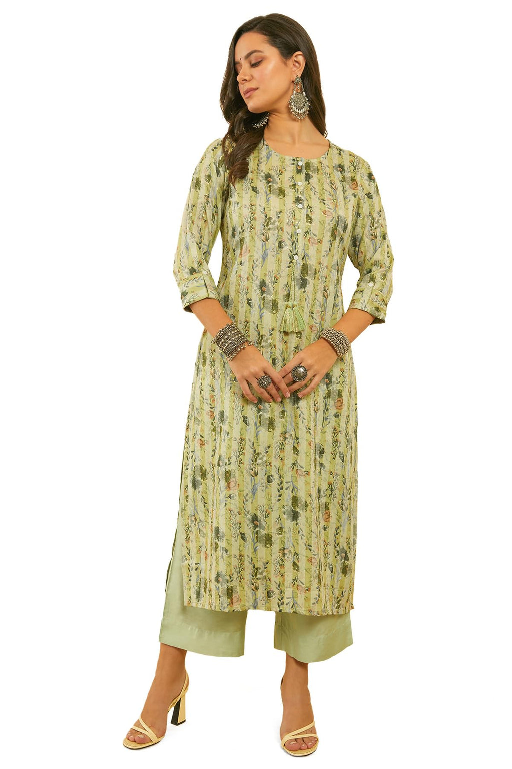 Soch Women Rayon Floral Regular Kurta