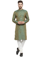 Jompers Mens Jacquard Silk Kurta And Pyjama