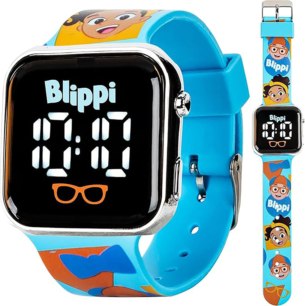 Blippi Kids LED Watch - Interactive Teaching Tool with Fun LED Lights, Durable Blue Strap, Educational Screen Time