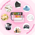 2 Pcs Chenille Letter Clear Zipper Pouch Clear Cosmetic Bag Clear Purse Clear Makeup Letter Bag Stadium Purse Bag Transparent Tr