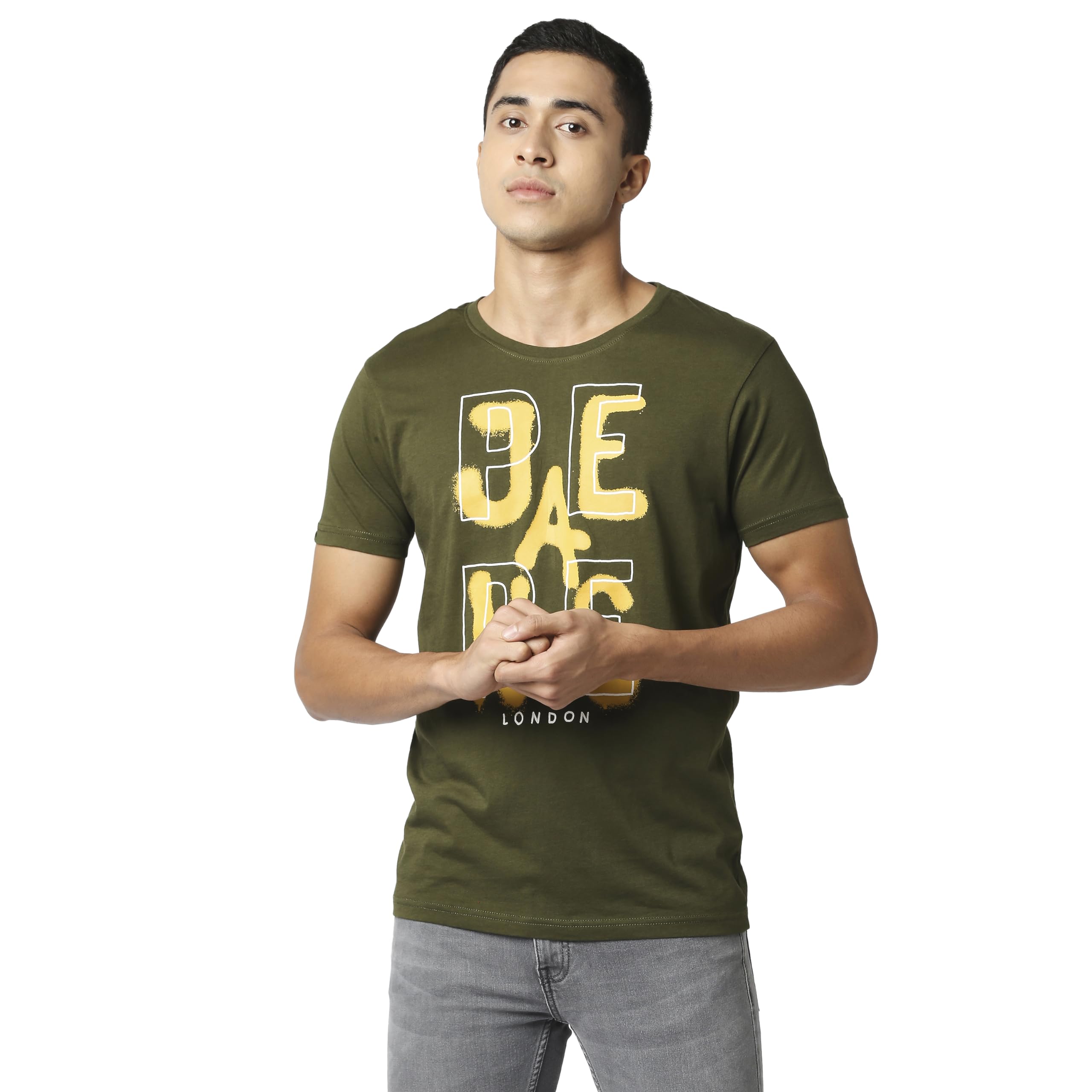 Pepe Jeans MenS Printed Slim Fit T-Shirt (Pm508733_Dk Olive L)