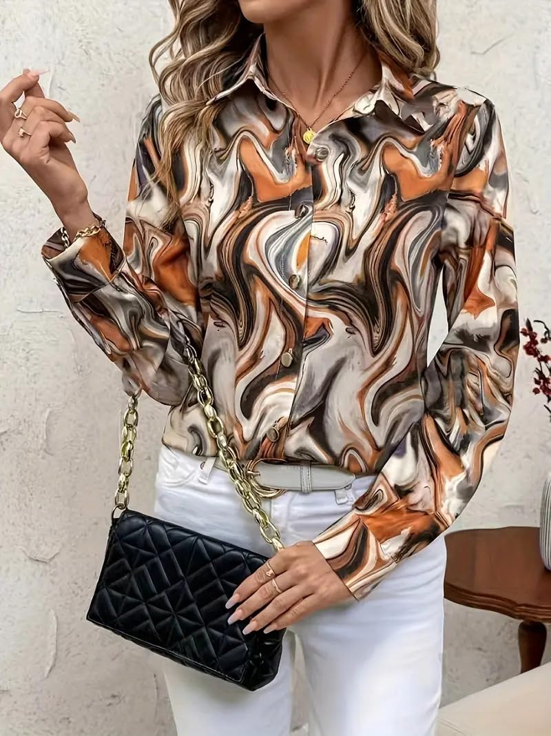 Indoprimo Satin Printed Stylish Shirt For Women