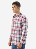 The Souled Store Plaid: Red/White Long Sleeve Collared Neck Button Down Cotton Relaxed Fit Shirts for Men and Boys - Classic and