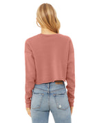 Ladies cropped Fleece crew - DEEP HEATHER - S(D0102H7WFDJ)