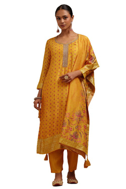 Soch Women Dola Silk Floral Print Suit Set with Cutdana