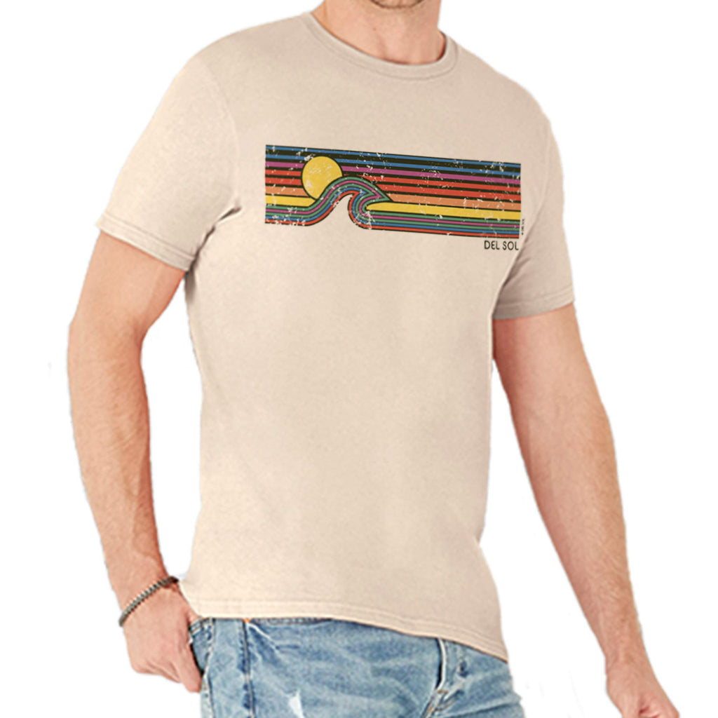 Men Crew Tee - Sunset Wave - Grey by DelSol for Men - 1 Pc T-Shirt (XL)