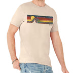 Men Crew Tee - Sunset Wave - Grey by DelSol for Men - 1 Pc T-Shirt (Large)