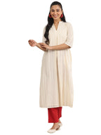 Libas Womens Woven Design Cotton Straight Kurta For Women