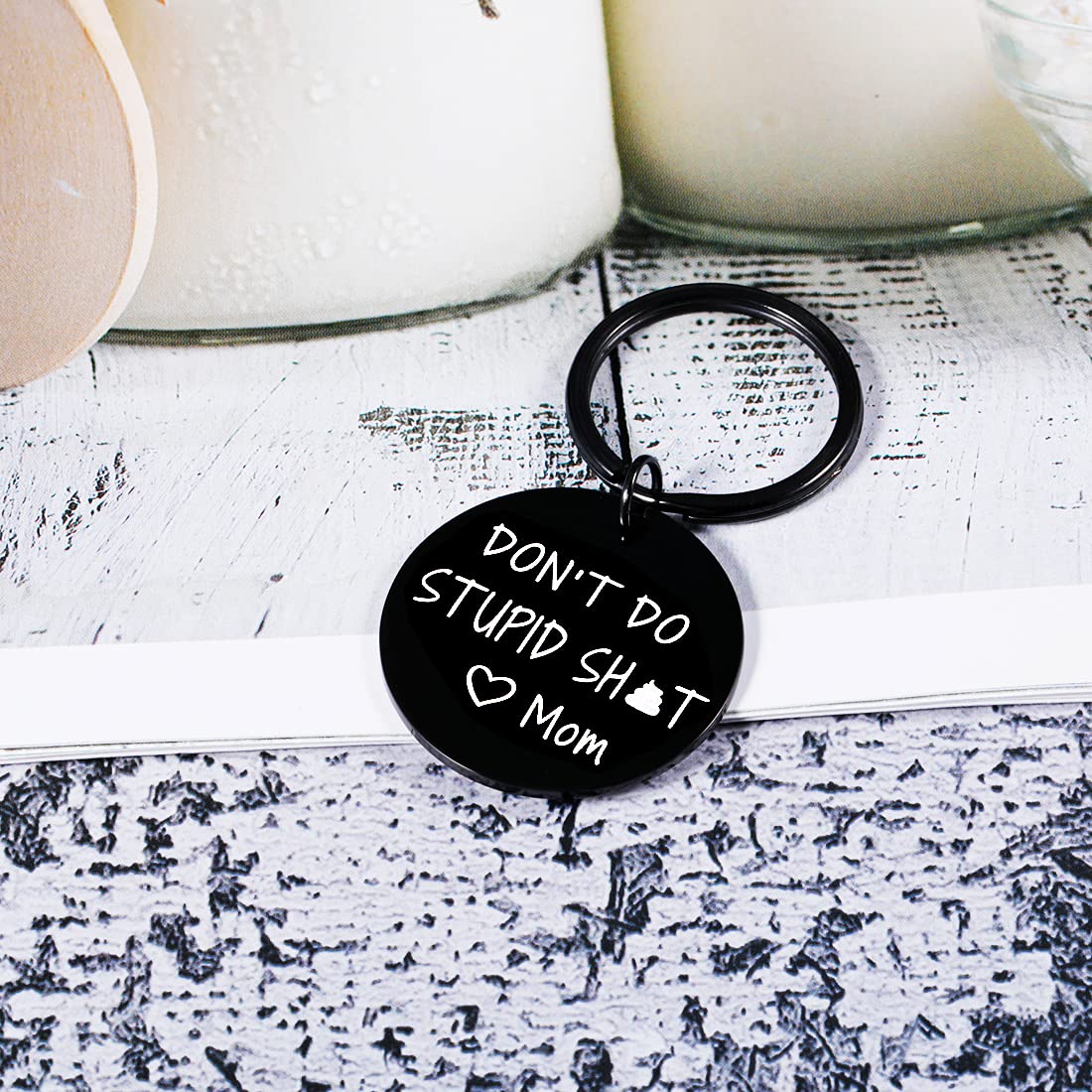 Dont Do Stupi St Keychain Poop Funny Birthday Gifts for Son Daughter Teenagers from Mom Sarcasm Gift for Teens Boy Girl Graduati